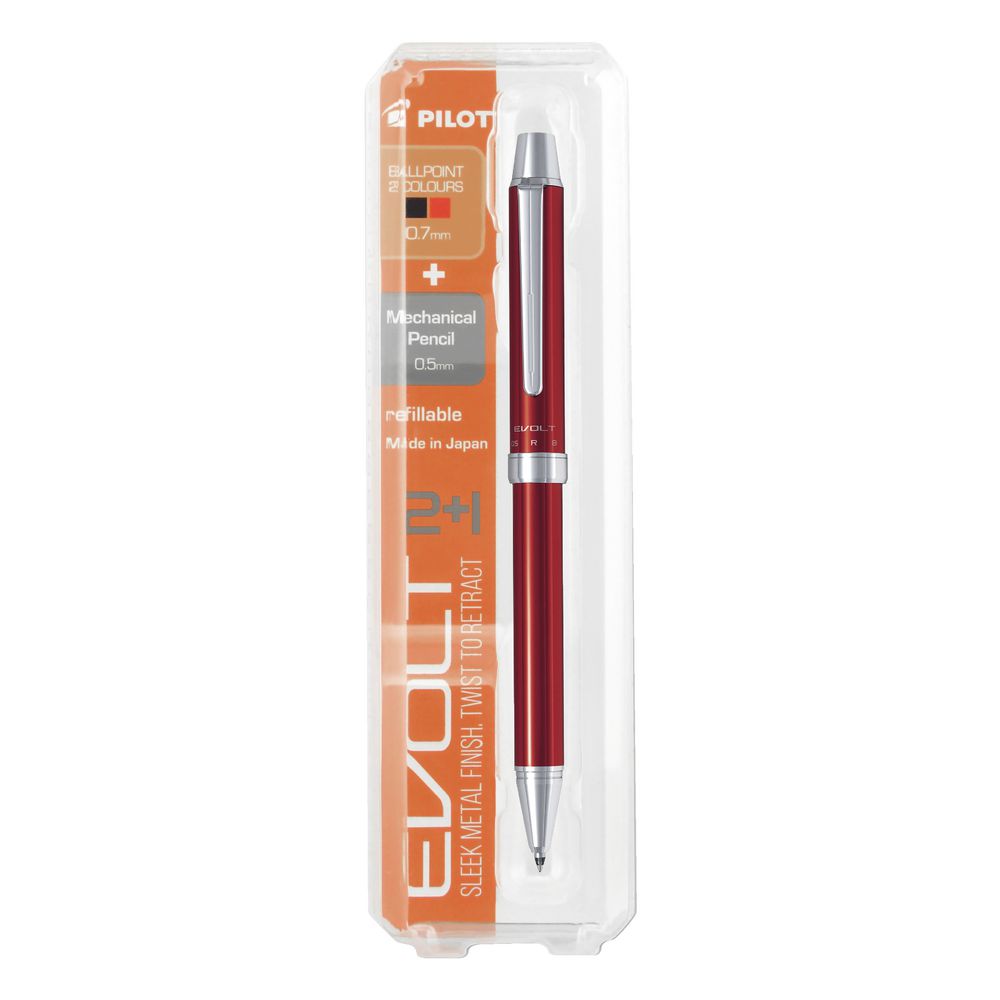 Pilot Evolt 2 + 1 Multifunction Ballpoint Pen Red Barrel