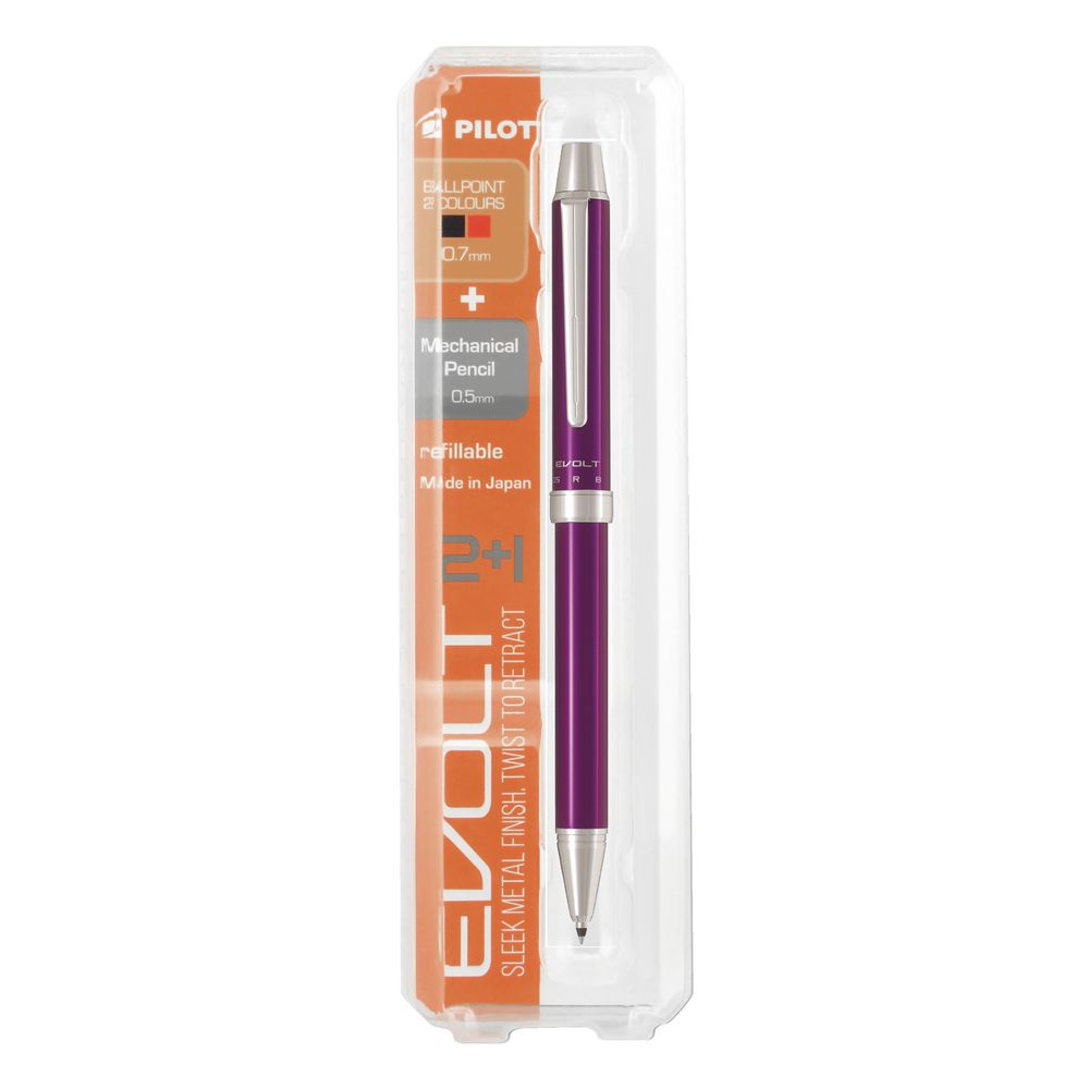 Pilot Evolt 2 + 1 Multifunction Ballpoint Pen Violet Barrel