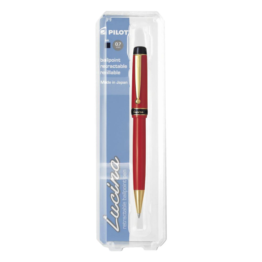 Pilot Lucina Retractable Ballpoint Pen Red Barrel