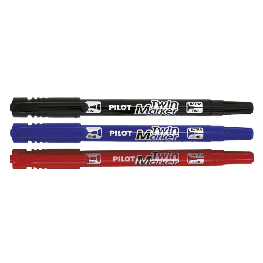 Pilot Twin End Permanent Markers Assorted 3 Pack