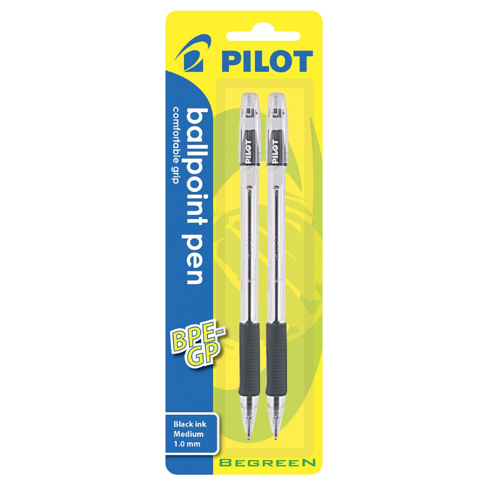 Pilot BPE-GP Ballpoint Pen 1.0mm Black 2 Pack