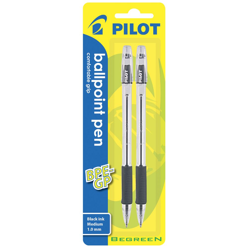Pilot BPE-GP Ballpoint Pen 1.0mm Black 2 Pack
