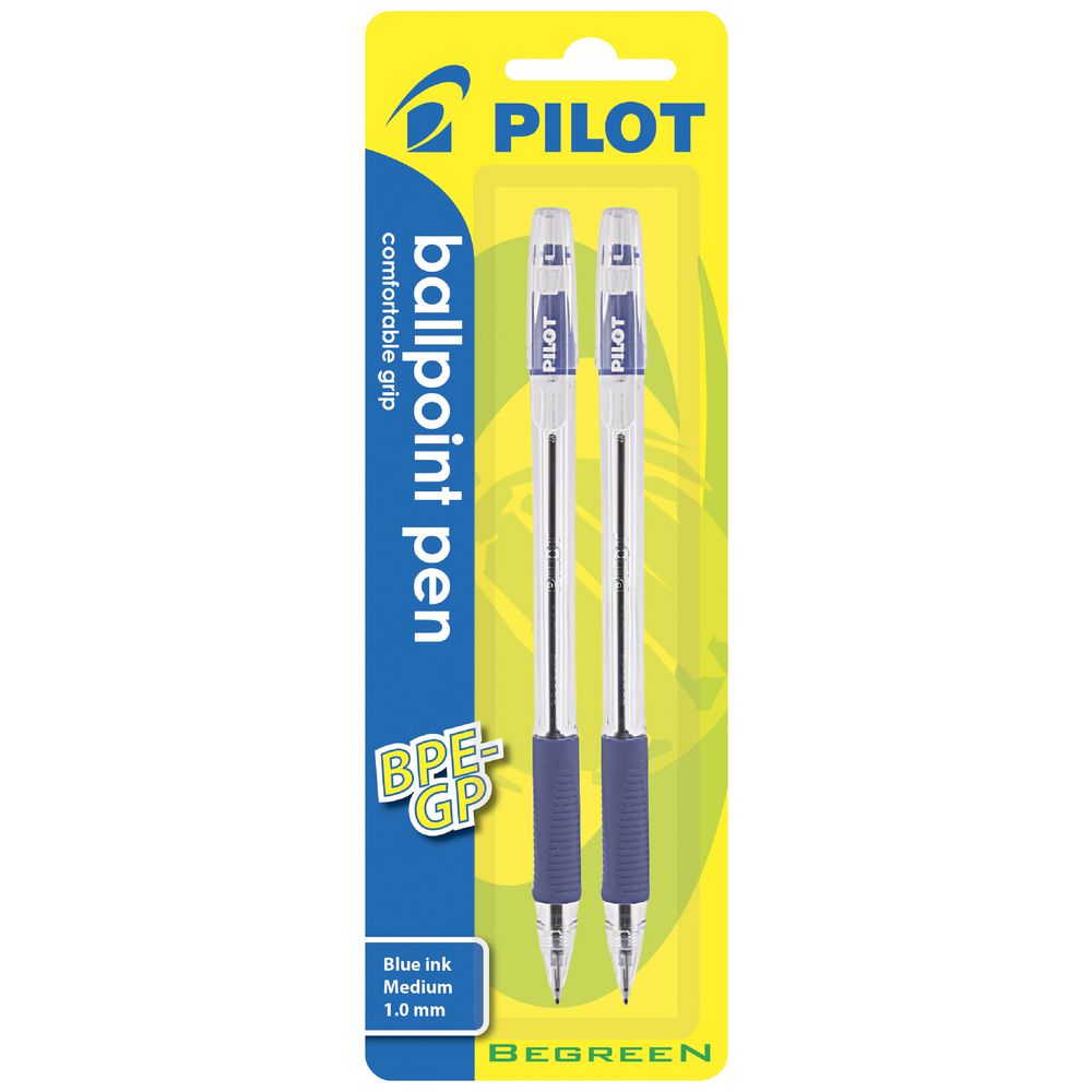 Pilot BPE-GP Ballpoint Pen 1.0mm Blue 2 Pack