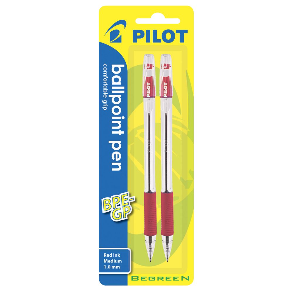 Pilot BPE-GP Ballpoint Pen 1.0mm Red 2 Pack