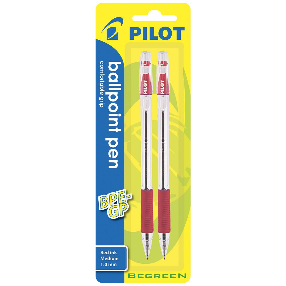 Pilot BPE-GP Ballpoint Pen 1.0mm Red 2 Pack
