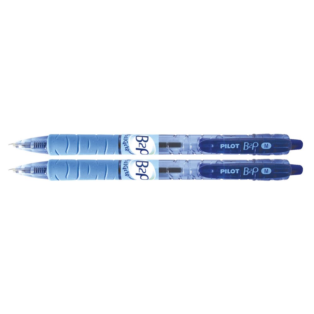 Pilot B2P Retractable Grip Ballpoint Pen 1.0mm Blue 2 Pack