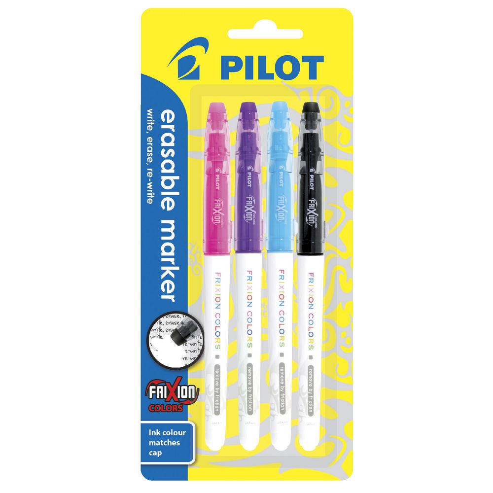 Pilot Frixion Colours Erasable Markers Assorted 4 Pack