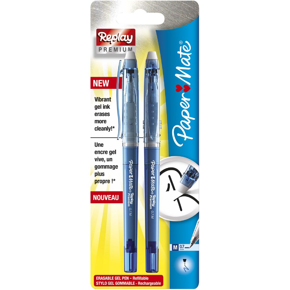PaperMate Replay Premium Erasable Gel Pen Blue 2 Pack