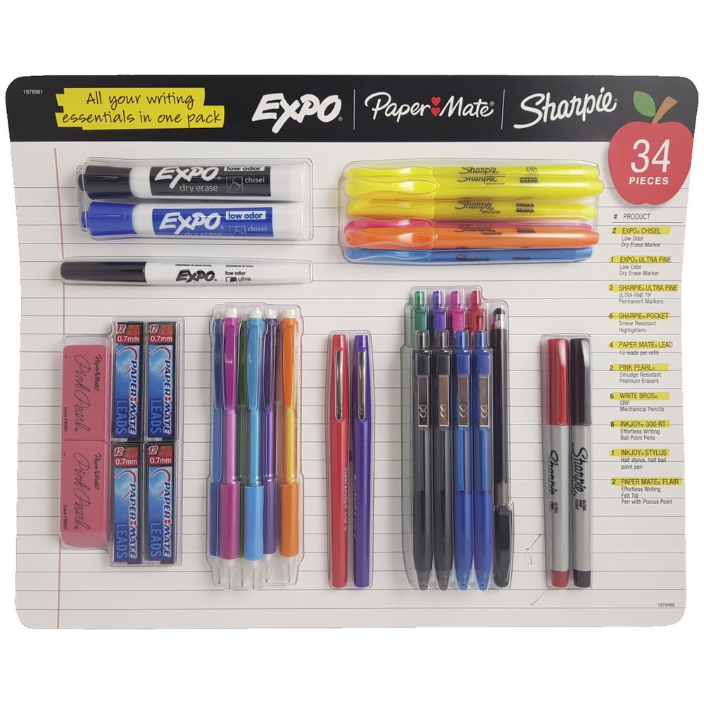 PaperMate Sharpie Expo Writing Essentials 34 Pack