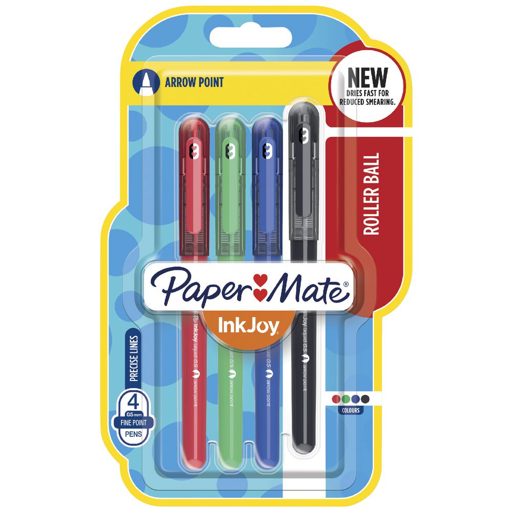 PaperMate InkJoy Rollerball Pens 0.5 Assorted 4 Pack