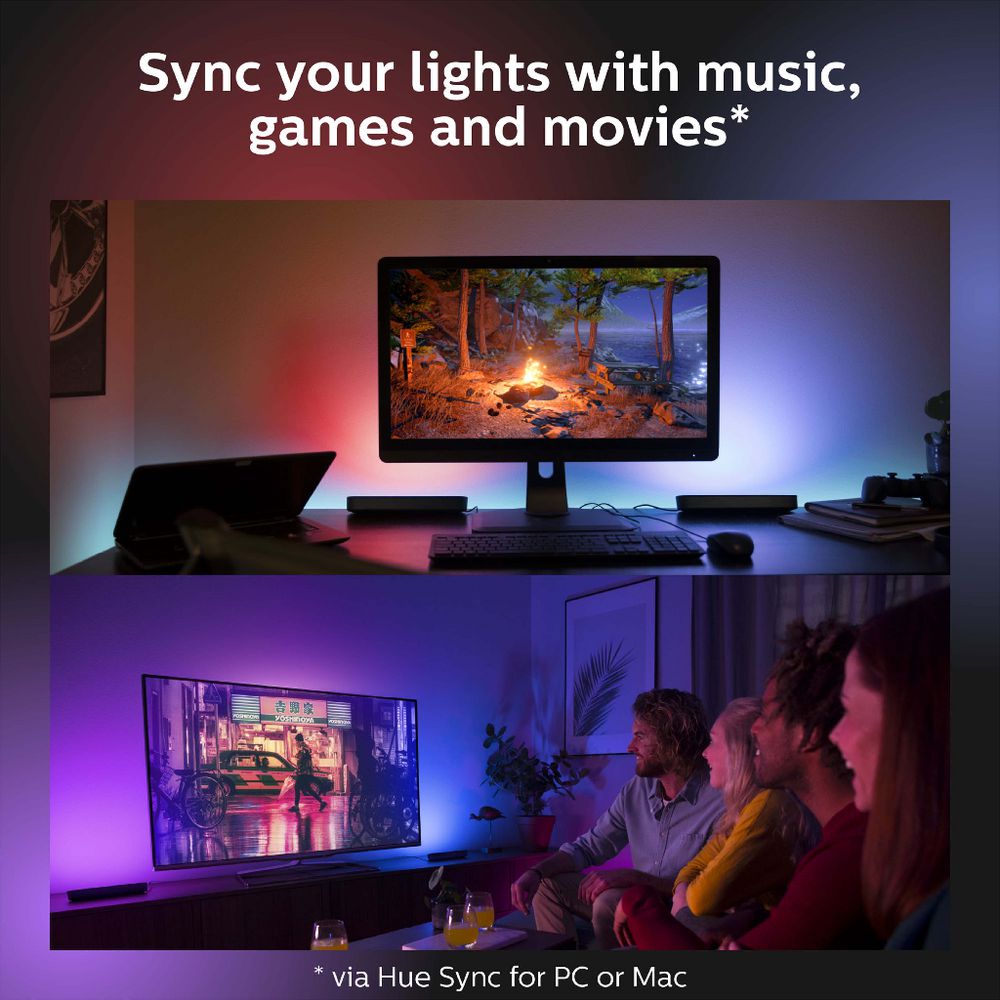 Philips Hue Play Smart Light Bar Double Pack Black | Officeworks