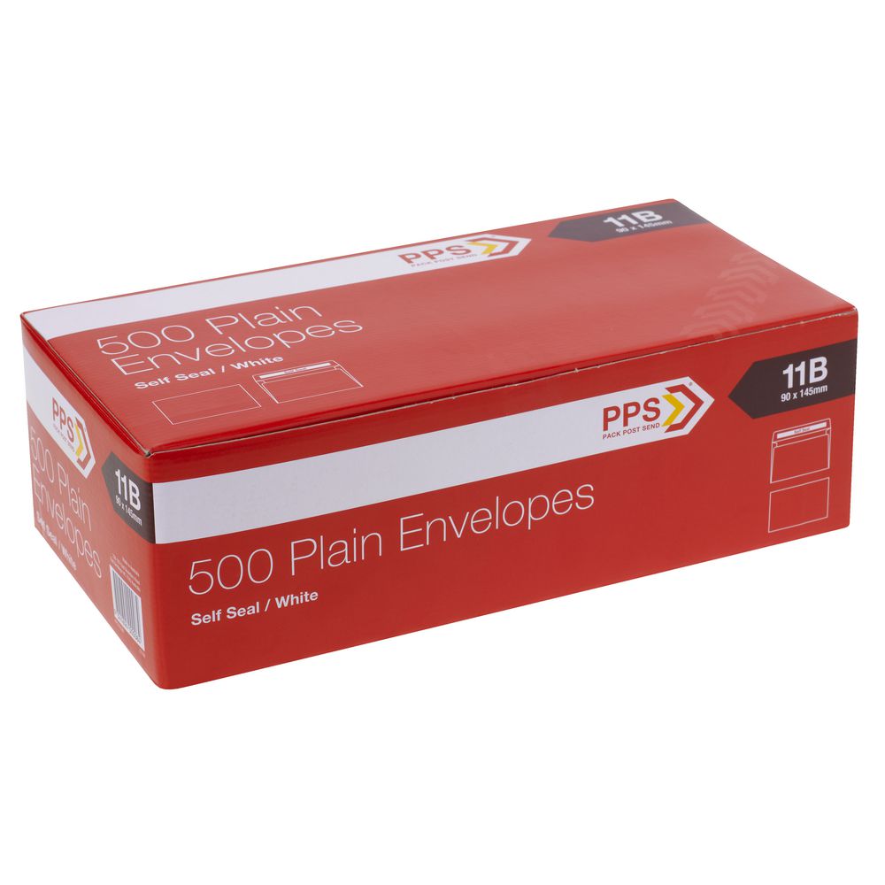 PPS Plainface 11B Envelopes White 500 Pack