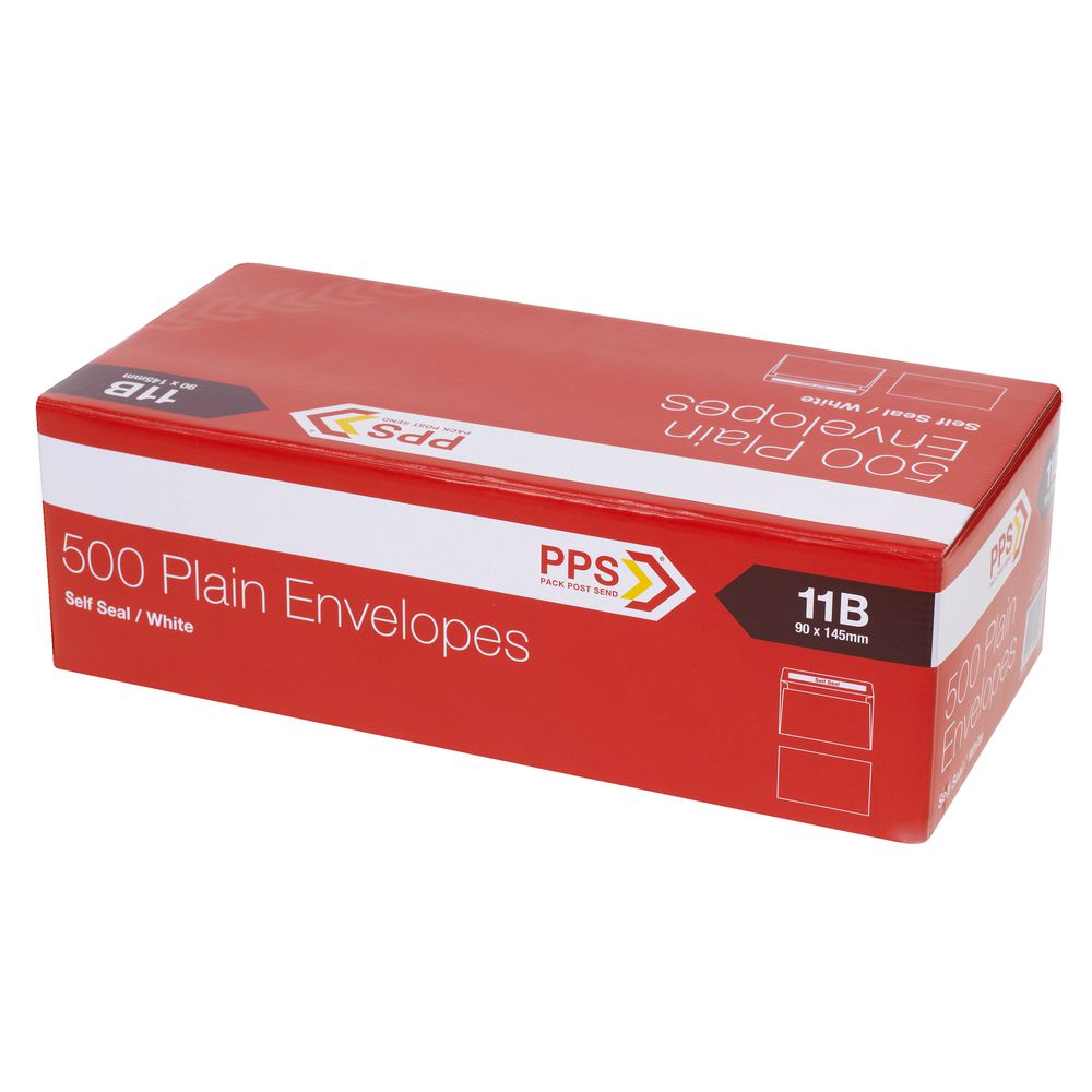 PPS Plainface 11B Envelopes White 500 Pack