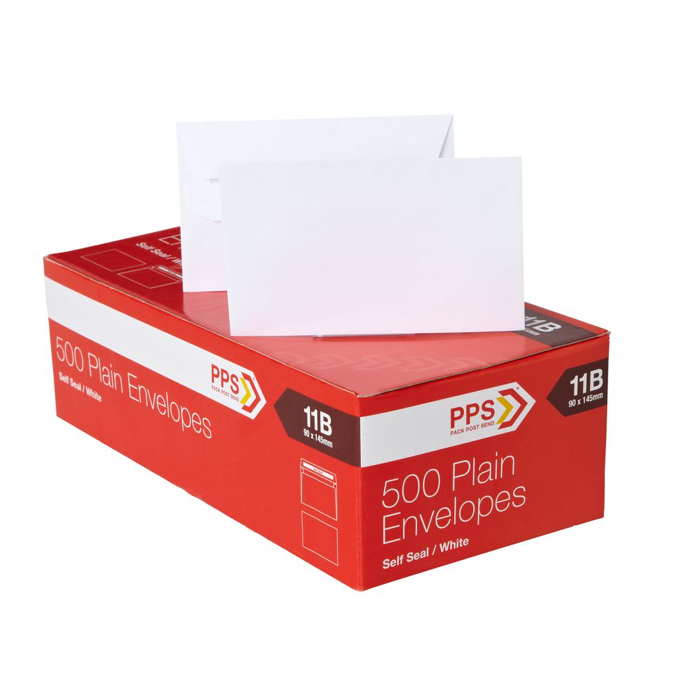 PPS Plainface 11B Envelopes White 500 Pack