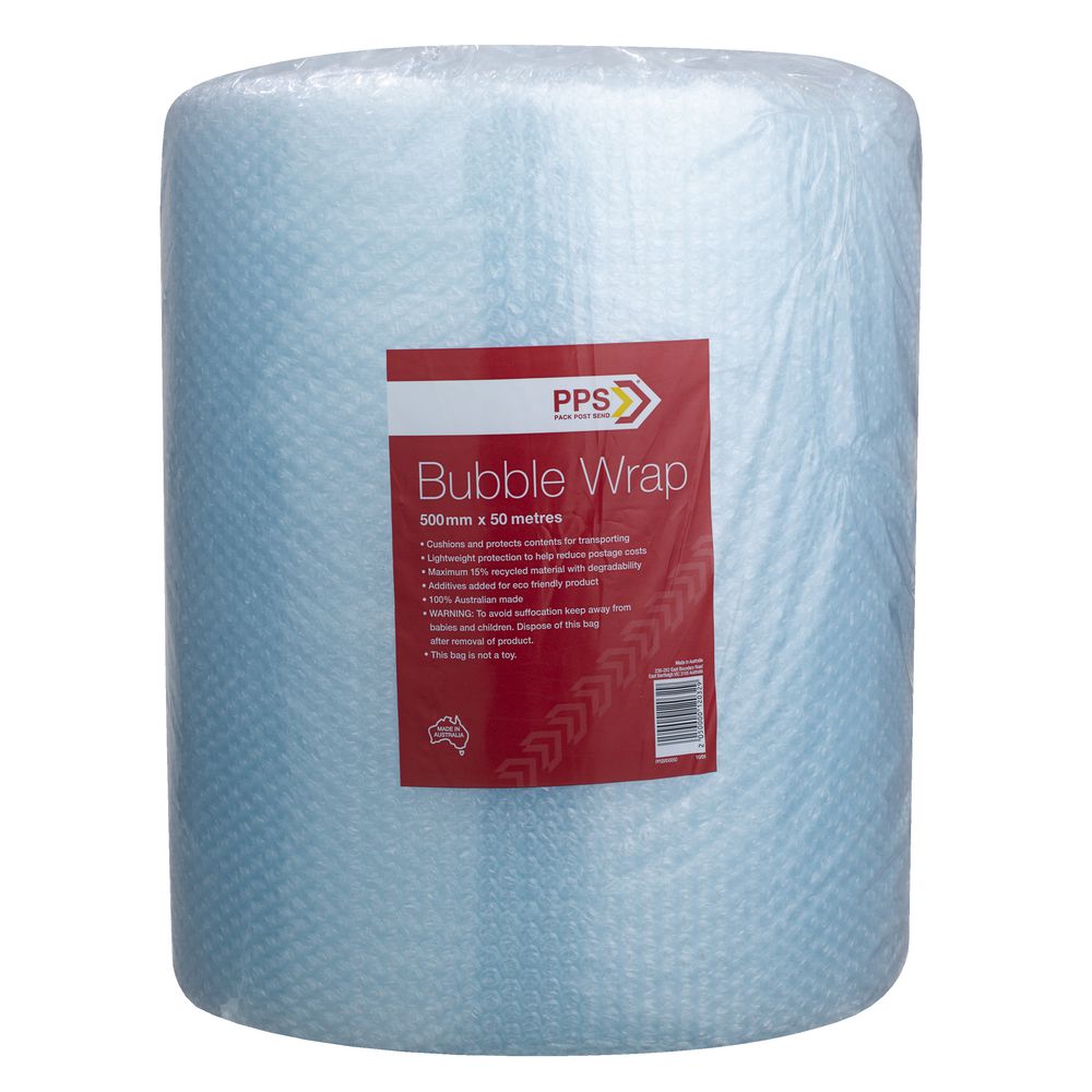 PPS 500 mm x 50 m Bubble Wrap Roll Officeworks