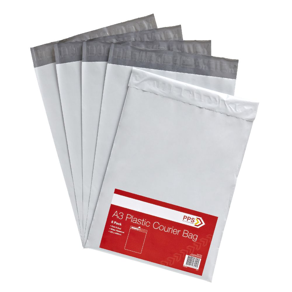 PPS A3 Plastic Courier Bag 100 Pack