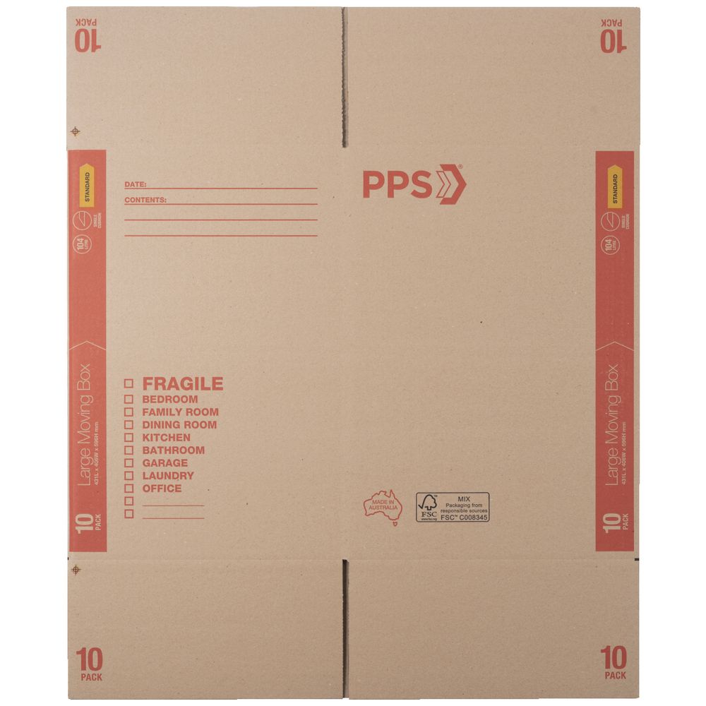 PPS Moving Boxes Large 431 x 406 x 596mm 10 Pack eBay