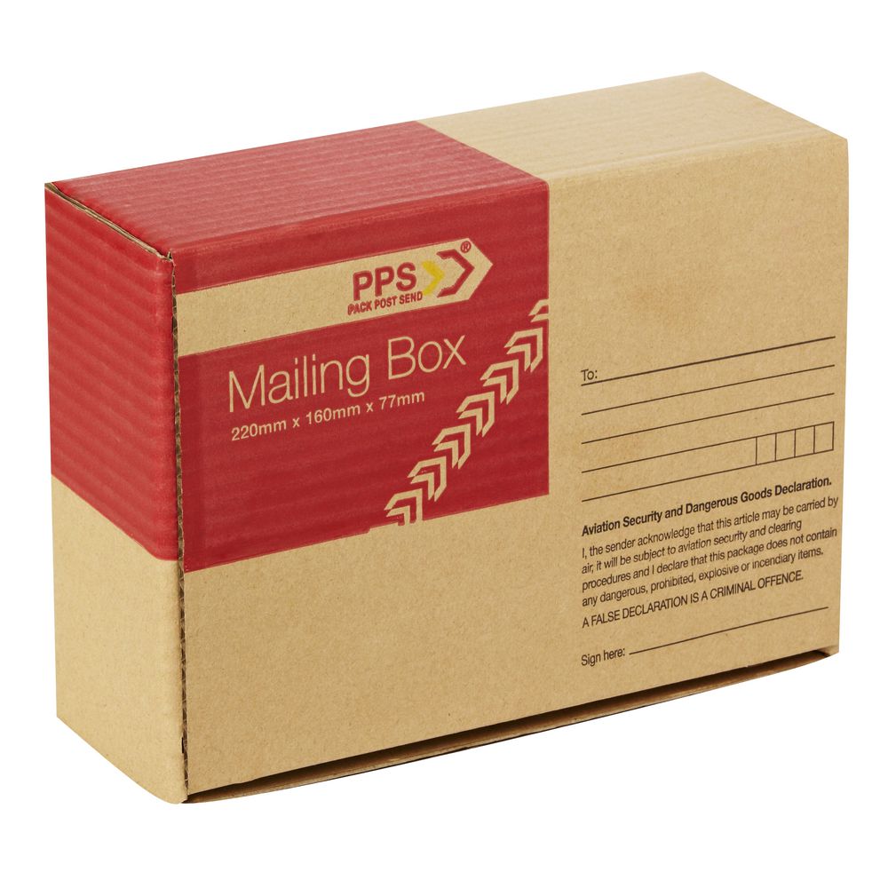 PPS Mailing Box 220 x 160 x 77mm.
