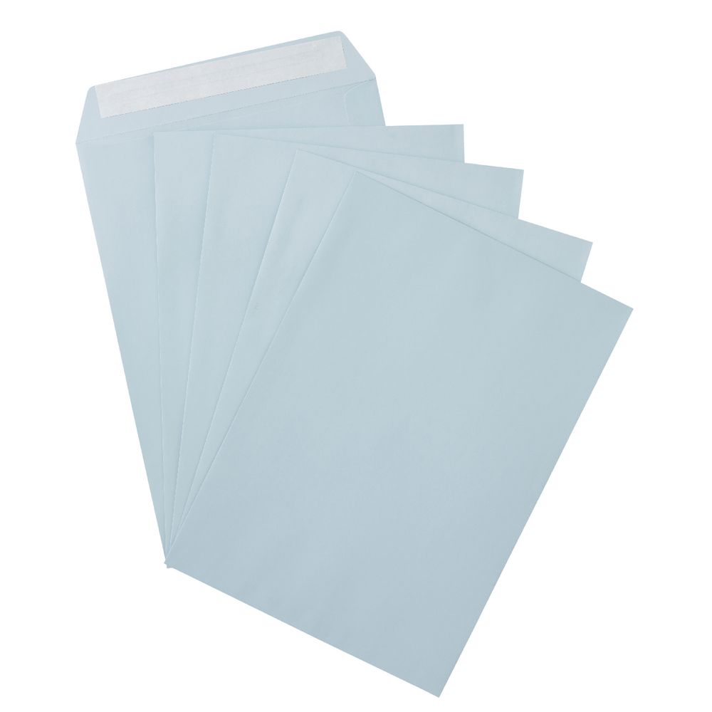 PPS C4 Printed Coloured Envelopes Baby Blue 10 Pack
