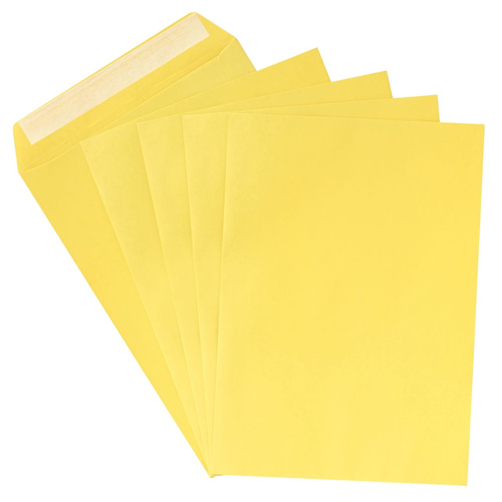 PPS C4 Printed Coloured Envelopes Vibrant Yellow 10 Pack