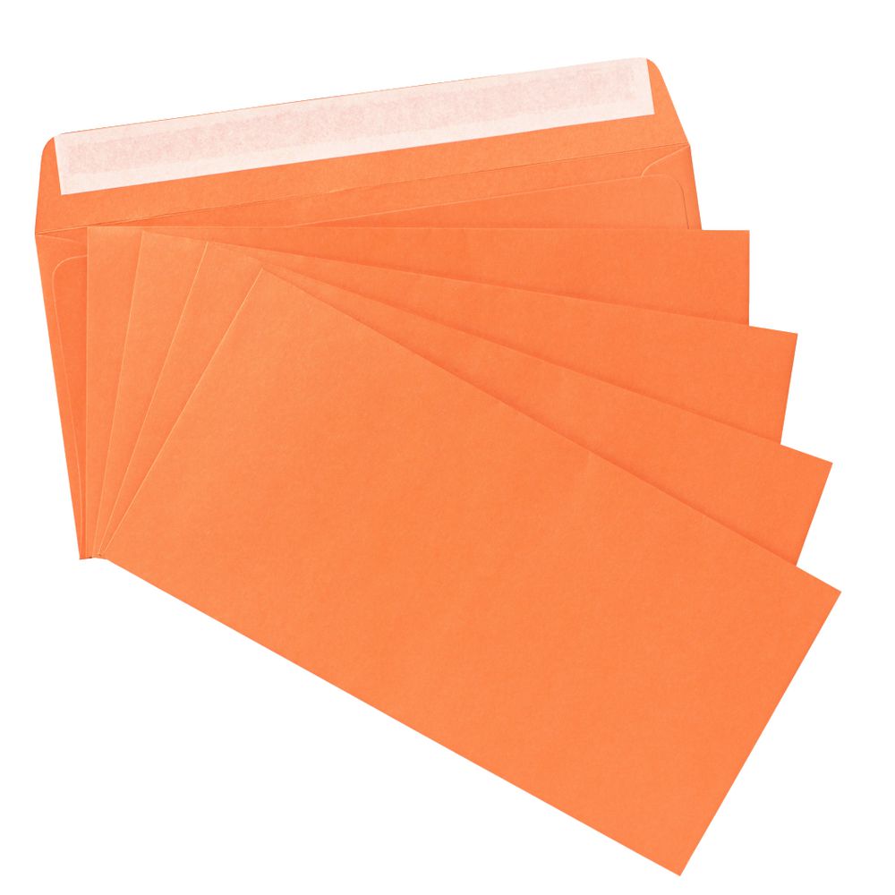 PPS DL Printed Coloured Envelopes Vibrant Orange 10 Pack