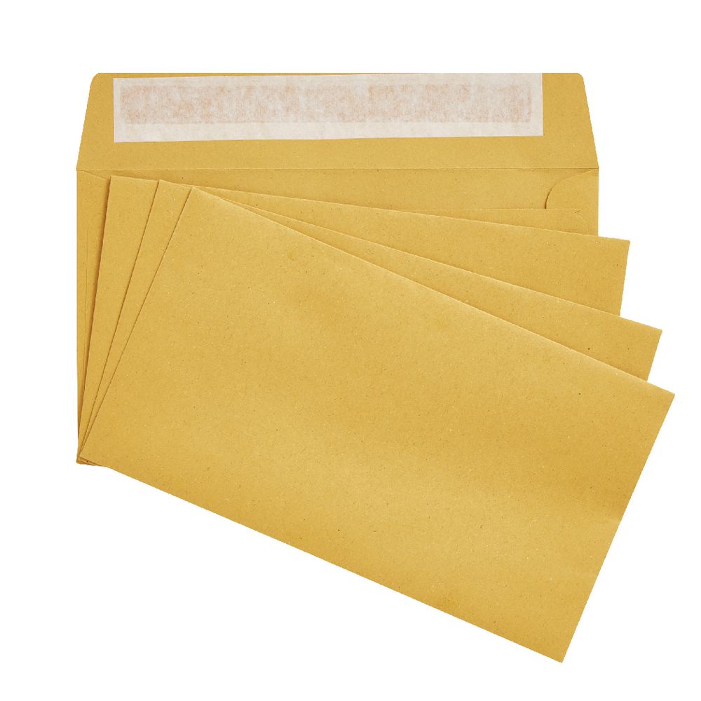 PPS Recycled Plain Wages Envelopes 90 x 165mm Gold 100 Pack
