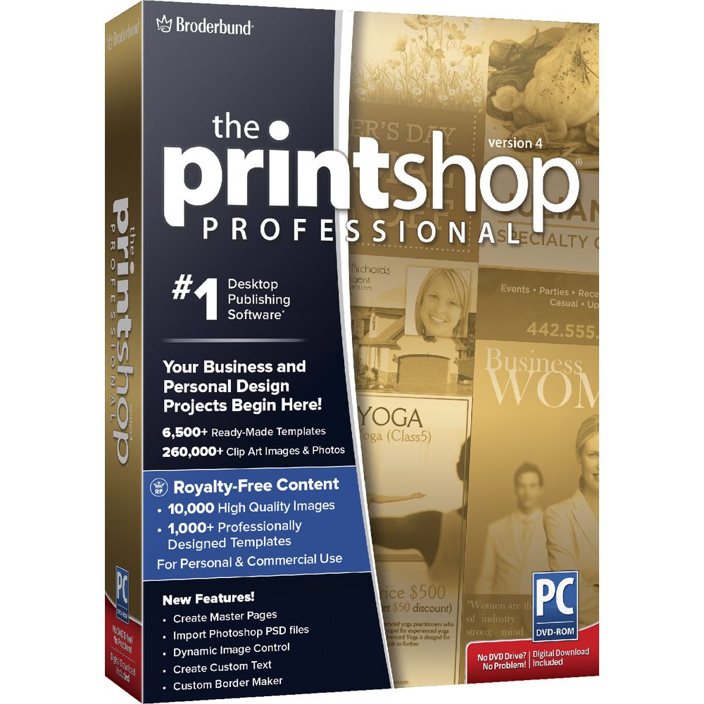 Broderbund Print Shop Professional 4 1 PC Box