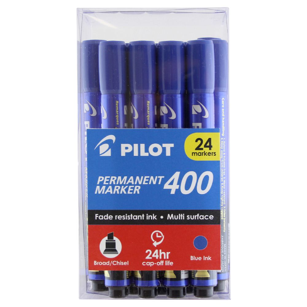 Pilot 400 Permanent Marker Blue 24 Pack