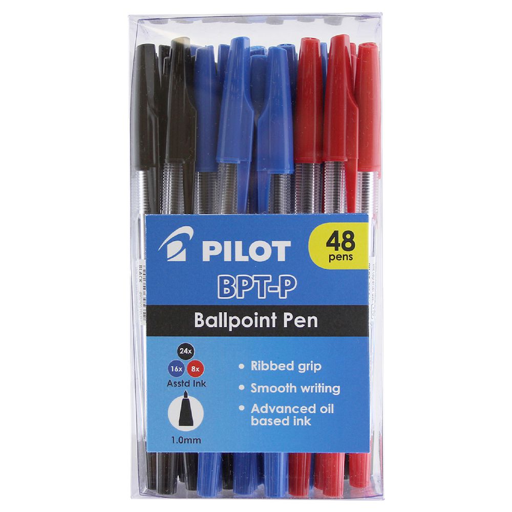 Pilot BPT-P Ballpoint Pens Assorted 48 Pack
