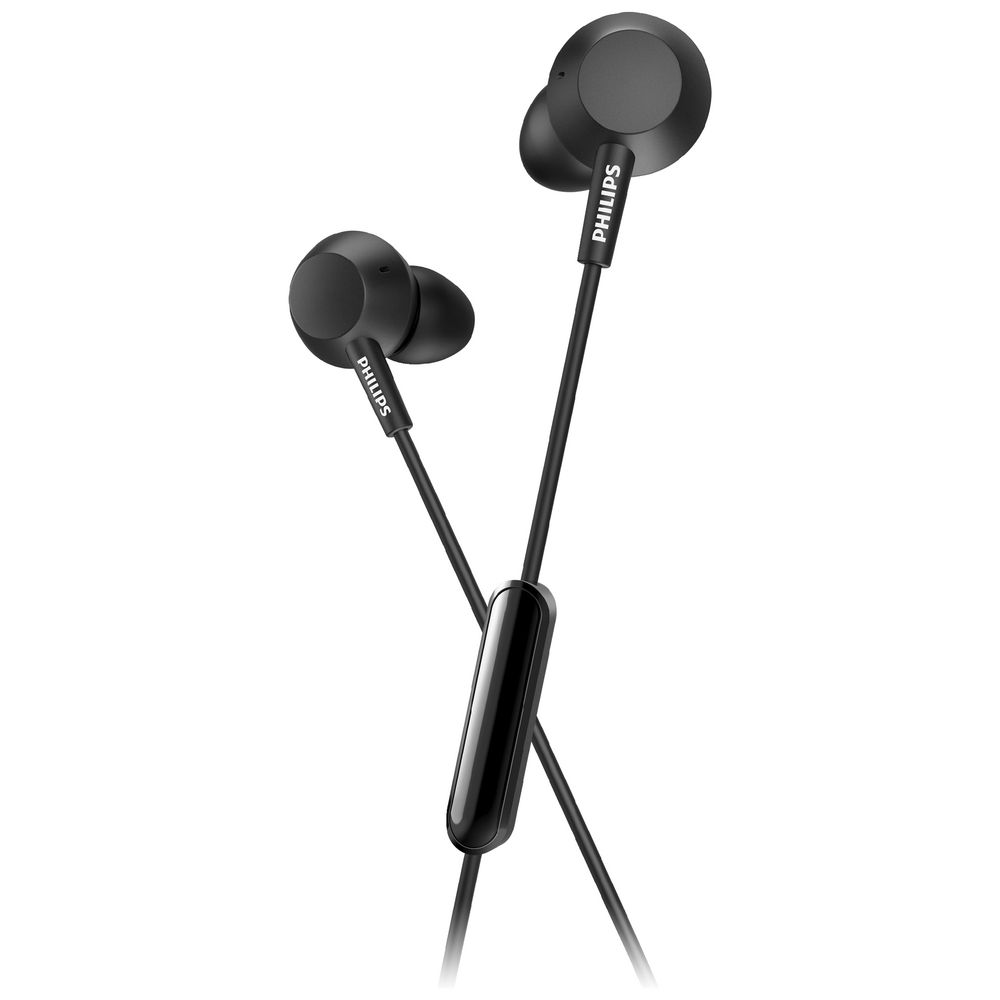 Philips BASS+ Earphones with Microphone Black | Officeworks