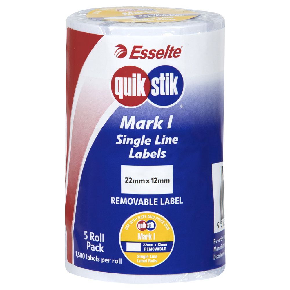 QuikStik Mark I Plain White Removable Labels 7500 Pack
