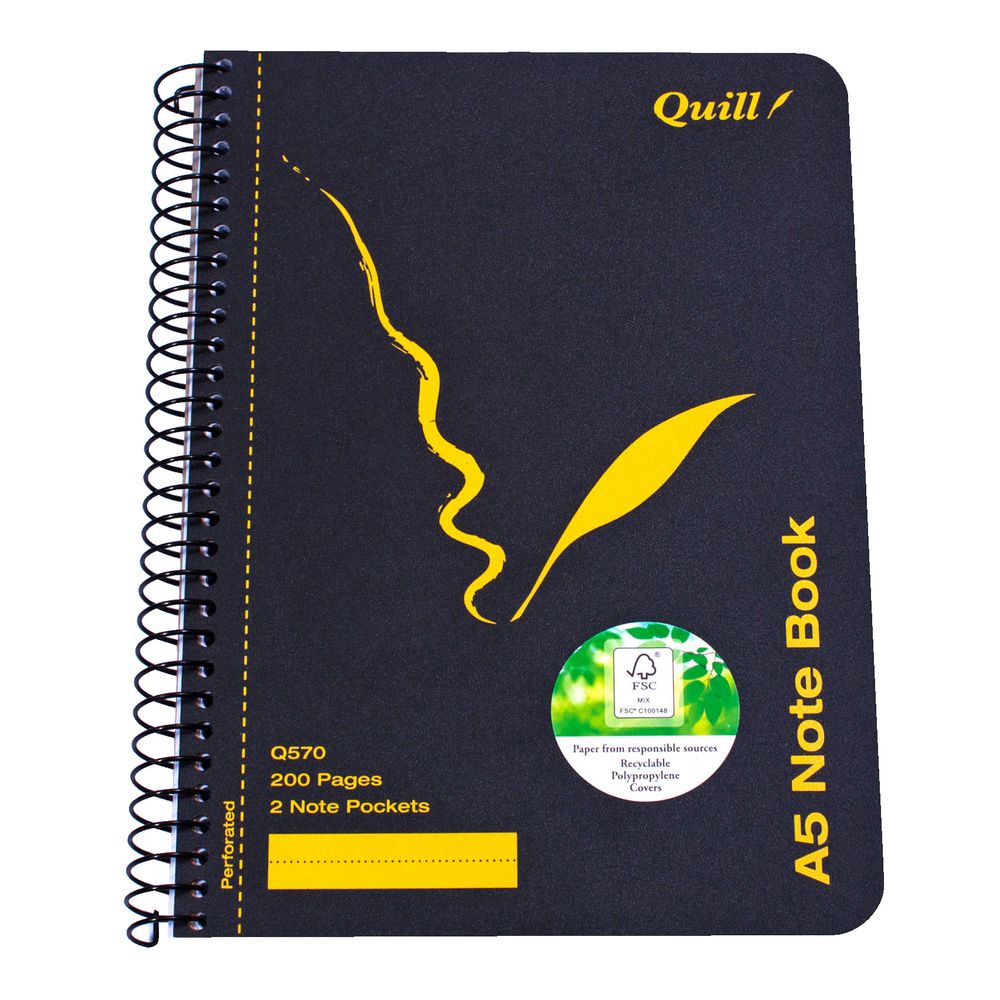 Quill A5 Spiral Notebook 200 Page 9310703105706 eBay