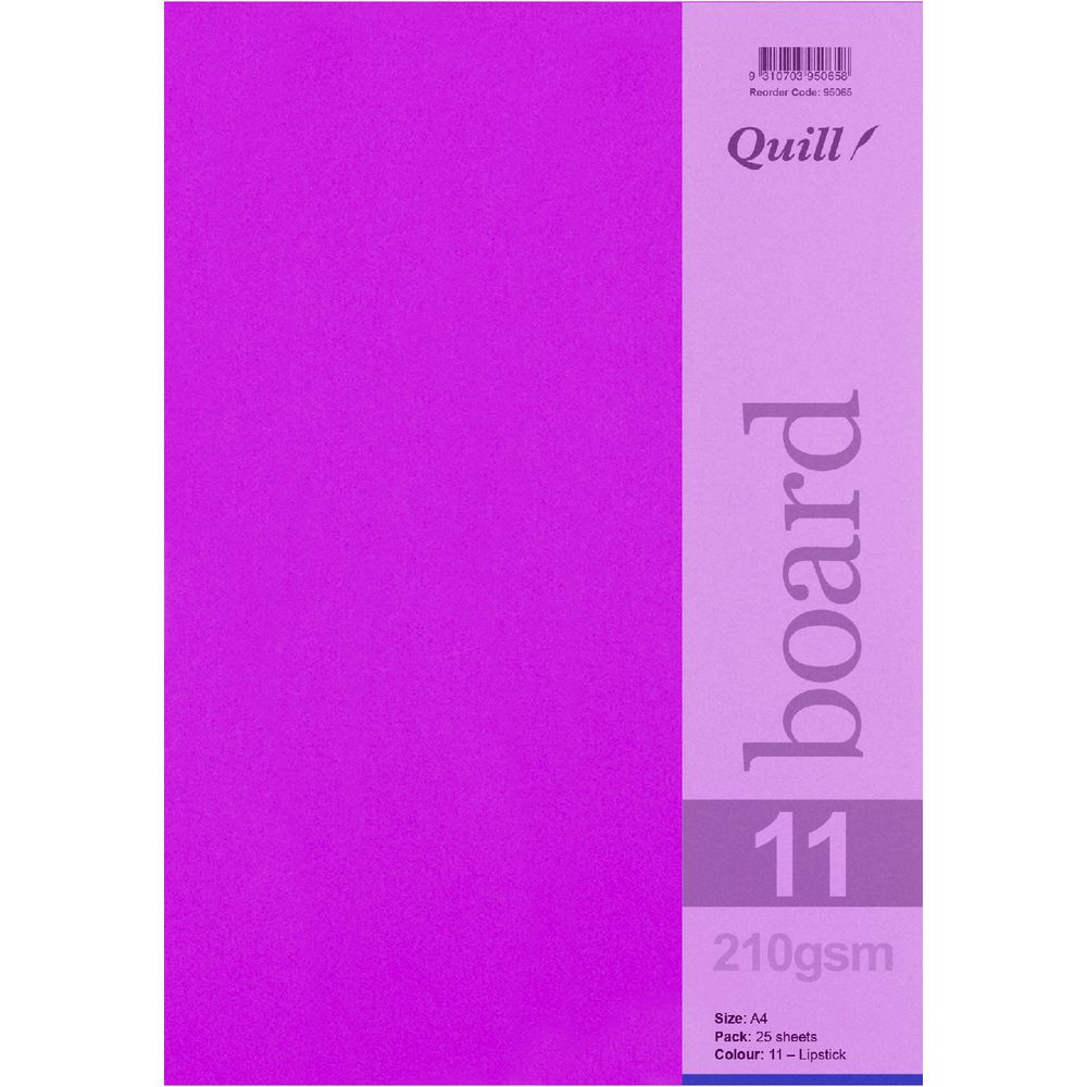 Quill A4 210gsm Board Lipstick 25 Pack