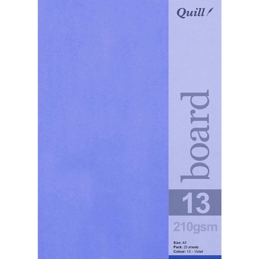 Quill A5 210gsm Board Violet 25 Pack