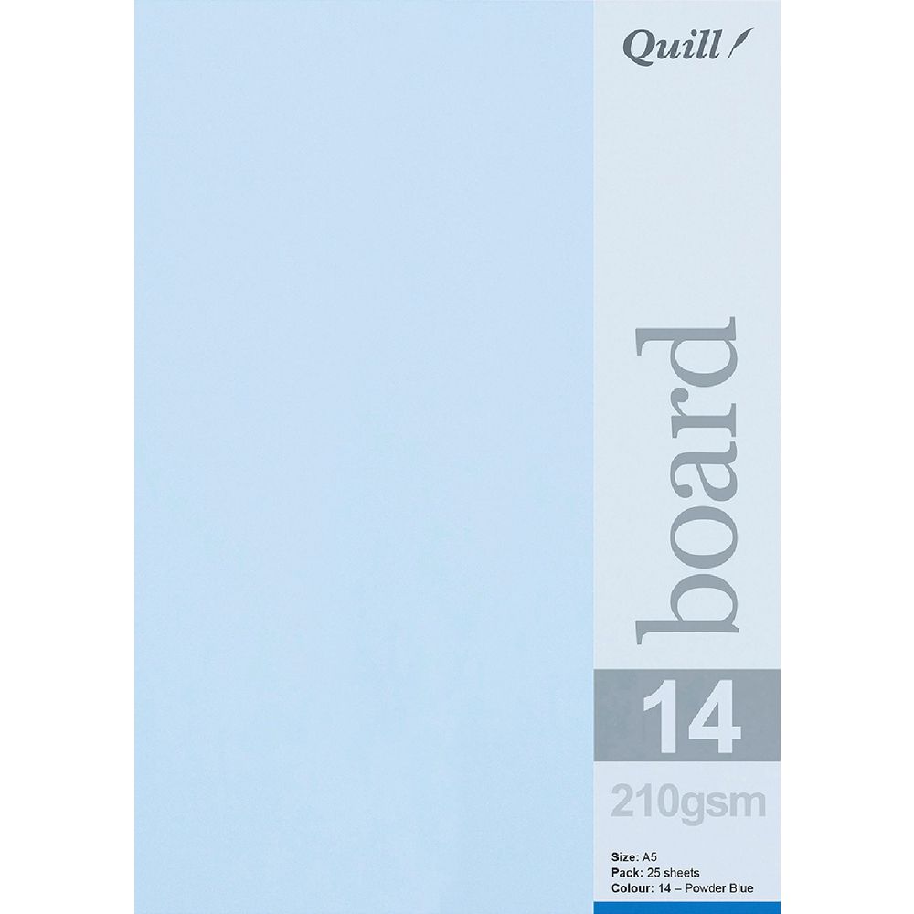 Quill A5 210gsm Board Powder Blue 25 Pack