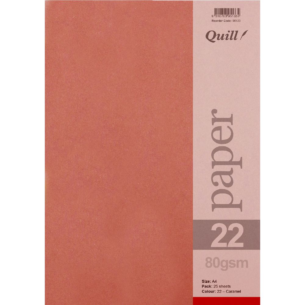 Quill A4 80gsm Paper Caramel 25 Pack