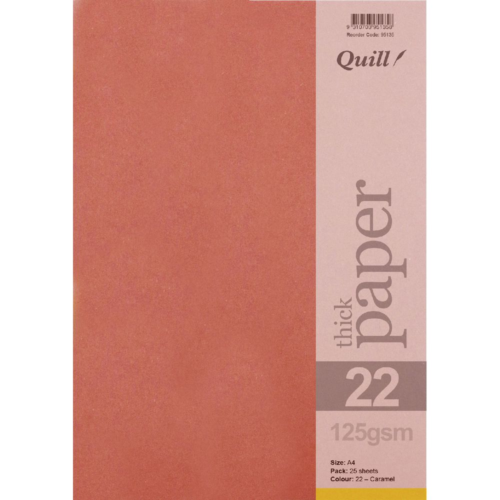 Quill A4 125gsm Paper Caramel 25 Pack