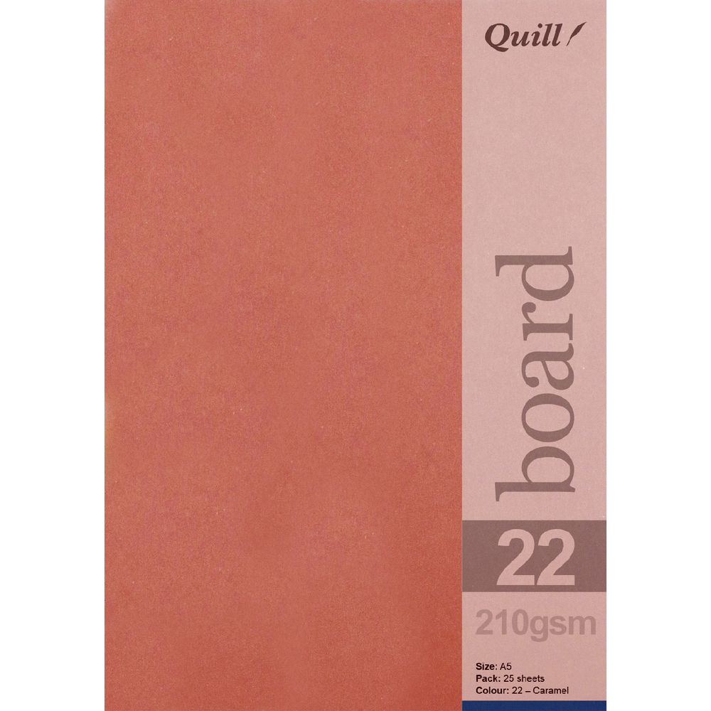 Quill A5 210gsm Board Caramel 25 Pack