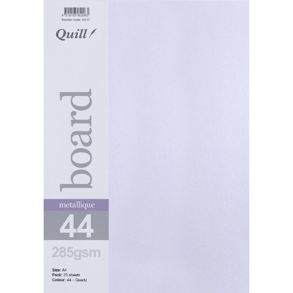 Quill A4 285gsm Metallique Board Quartz 25 Pack