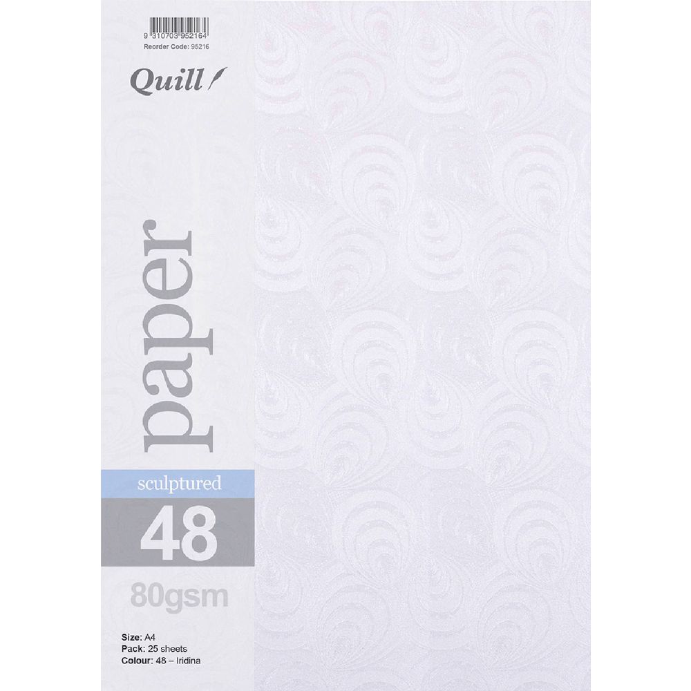 Quill Sculptured 80gsm A4 Paper Iridina 25 Pack