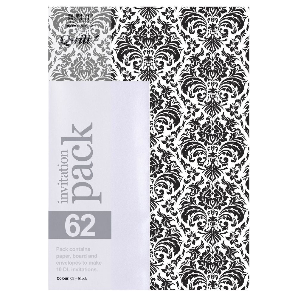 Quill A4 Invitations Black 25 Pack