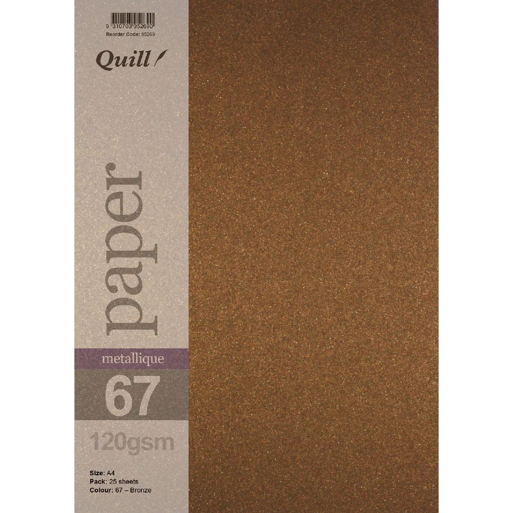 Quill A4 Paper Metallique Bronze 25 Pack