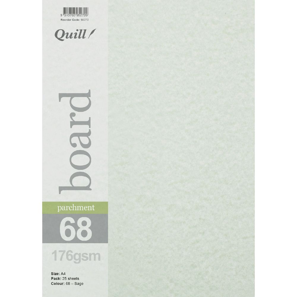 Quill Parchment 176gsm A4 Board Sage 25 Pack