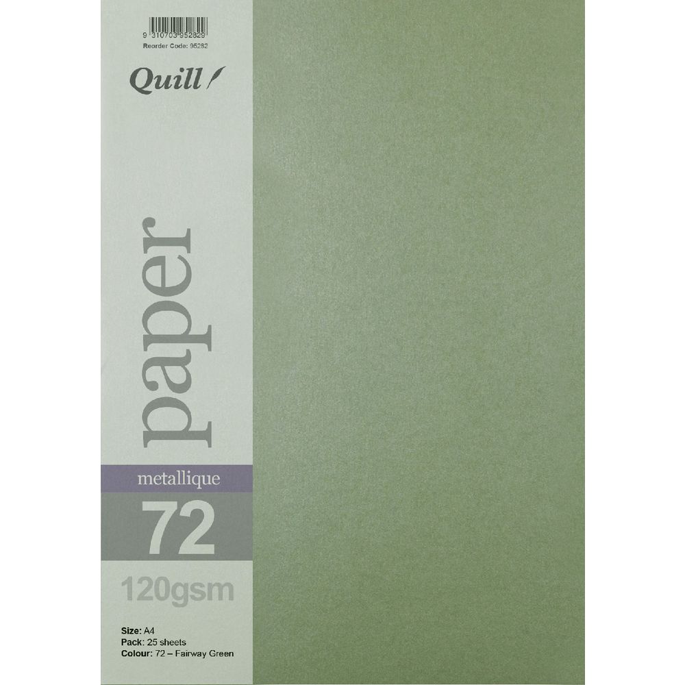 Quill A4 Paper Metallique Fairway Green 25 Pack