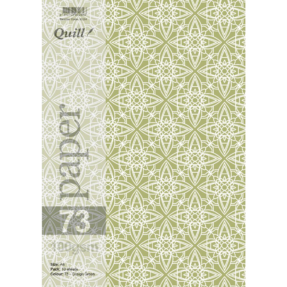 Quill A4 Design Paper Green 10 Pack