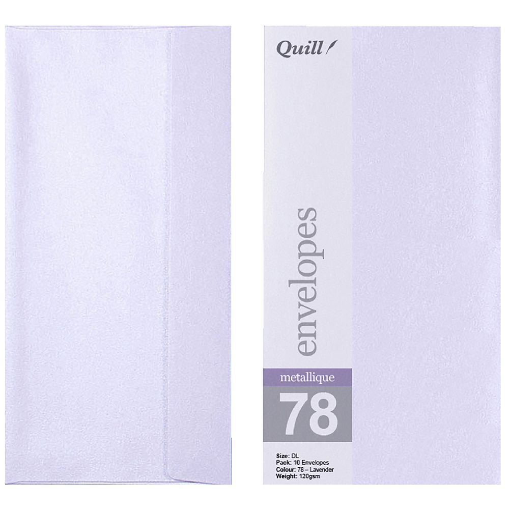 Quill DL Envelopes Metallique Lavender 10 Pack