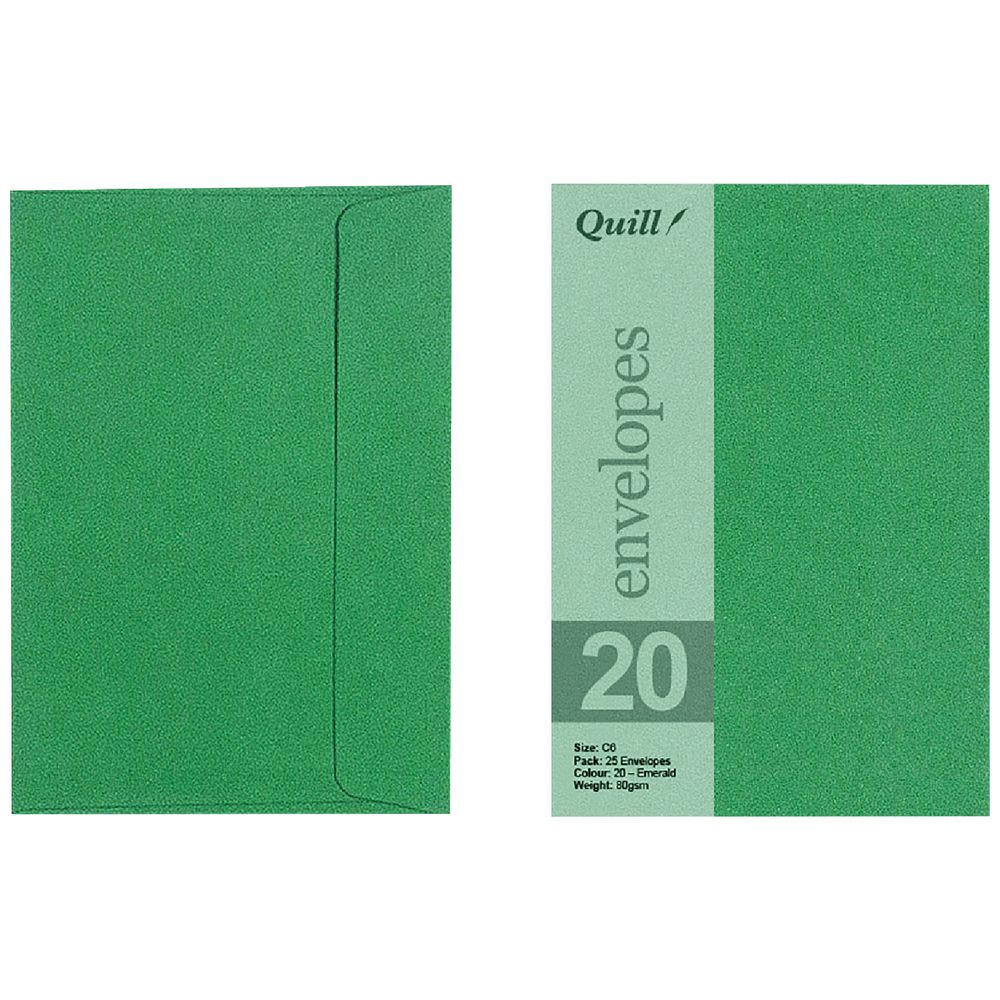 Quill Wallet C6 Envelope Emerald 25 Pack