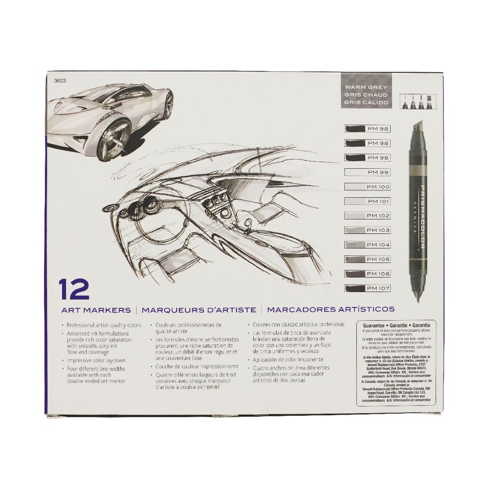 Prismacolor Art Markers Warm Grey 12 Pack