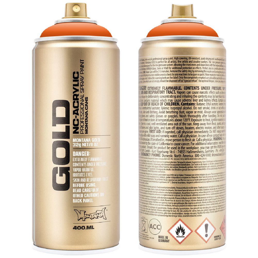 Montana GOLD Spray Paint 400mL Shock Orange
