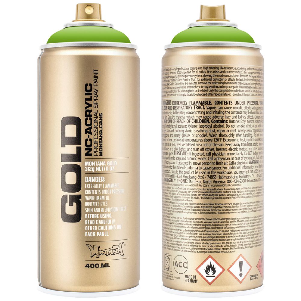 Montana GOLD Spray Paint 400mL Shock Green Light